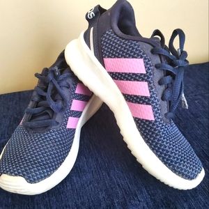 Girls Adidas pink/navy sneakers